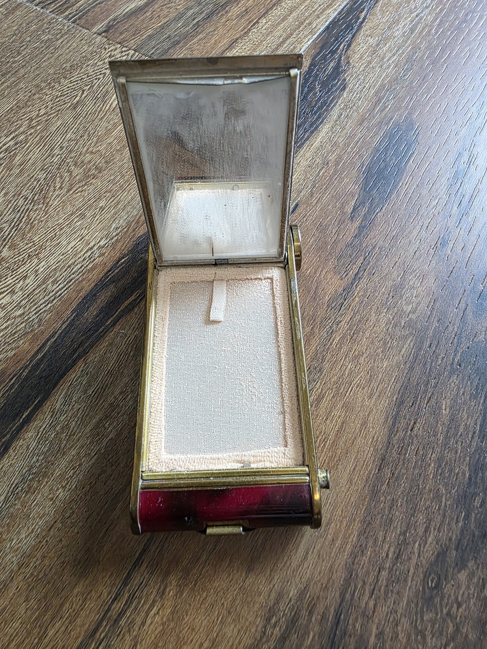 Vintage Red Enamel U.S. Zone Compact Case View 3